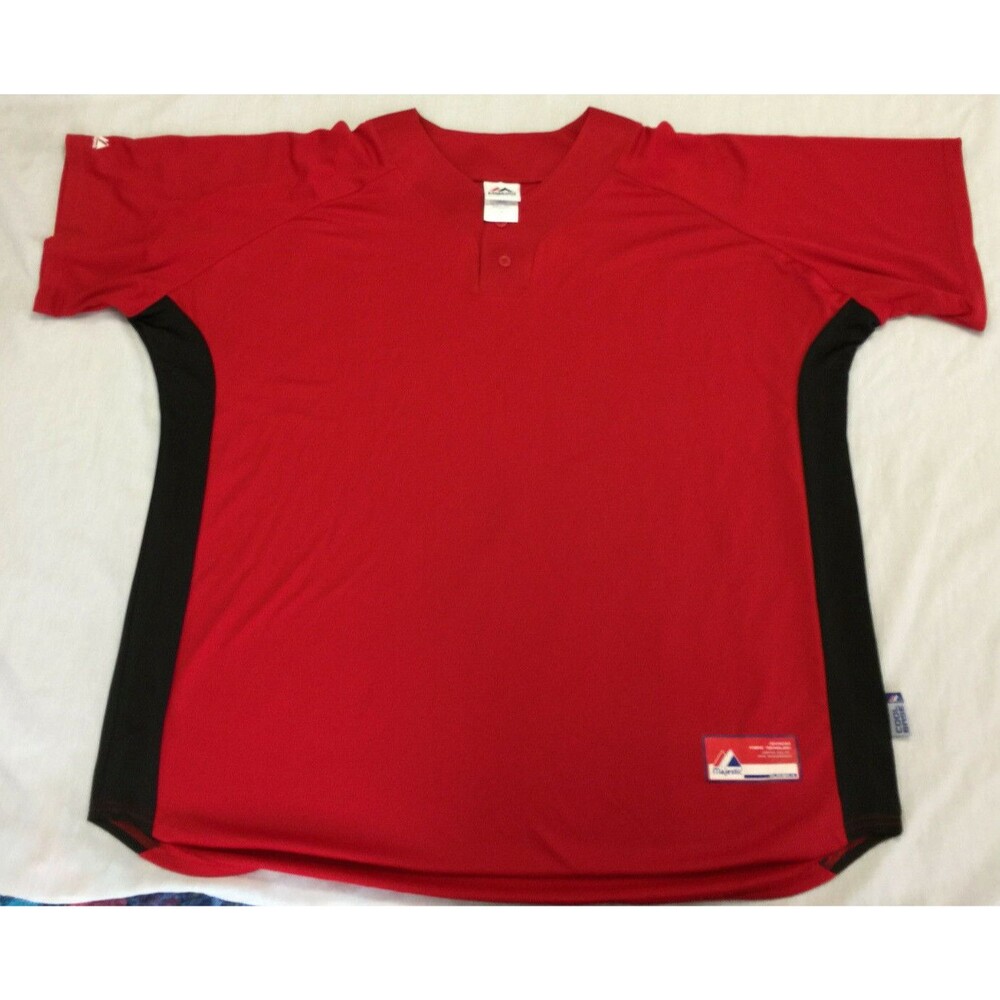 NWOT MAJESTIC COOL BASE 2BUTTON MENS ATHLETIC BASEBALL JERSEY SHIRT SIZE 2X 2XL